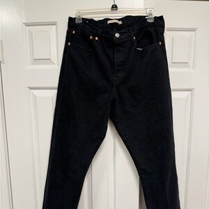 Levis Womens Wedgie Straight Leg Jeans special red tab Premium Black Stretch 31